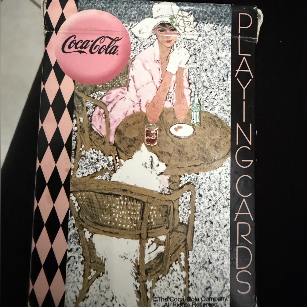 Vintage Bicycle Coca Cola Lady In White Hat Playing Cards